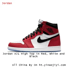 Jordan AJ1 High Top in Red, White and Black
