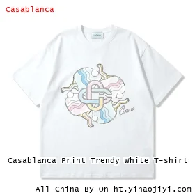Casablanca Print Trendy White T-shirt