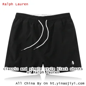Classic and simple style black shorts of Ralph Lauren