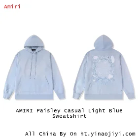AMIRI Paisley Casual Light Blue Sweatshirt