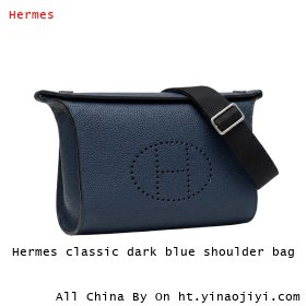 Hermes classic dark blue shoulder bag