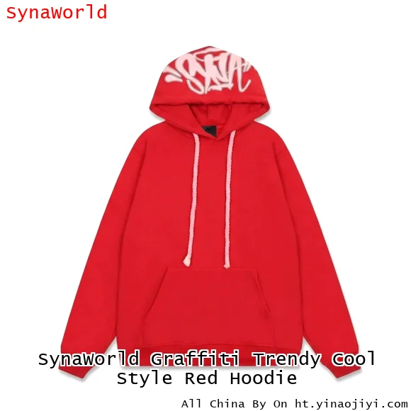 SynaWorld Graffiti Trendy Cool Style Red Hoodie