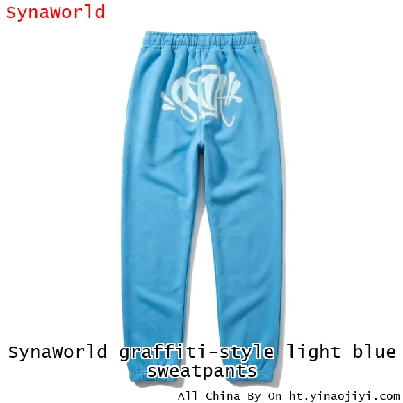 SynaWorld graffiti-style light blue sweatpants