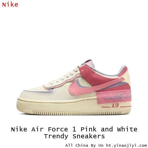 Nike Air Force 1 Pink and White Trendy Sneakers