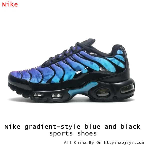 Nike gradient-style blue and black sports shoes