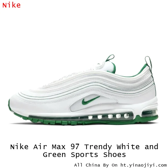 Nike Air Max 97 Trendy White and Green Sports Shoes