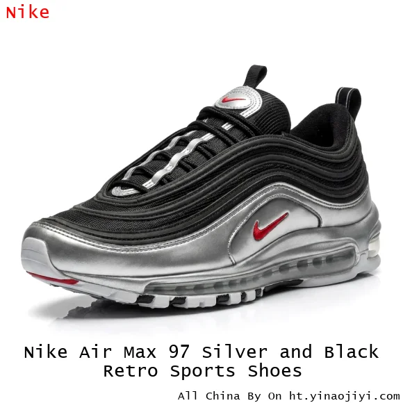 Nike Air Max 97 Silver and Black Retro Sports Shoes