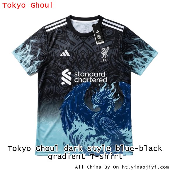 Tokyo Ghoul dark style blue-black gradient T-shirt