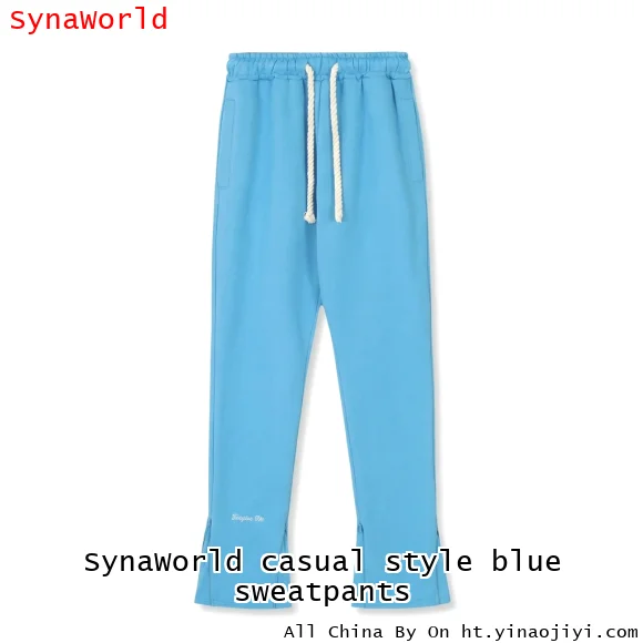 SynaWorld casual style blue sweatpants