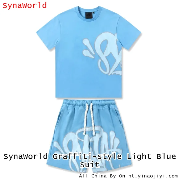 SynaWorld Graffiti-style Light Blue Suit