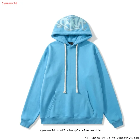 SynaWorld Graffiti-style Blue Hoodie