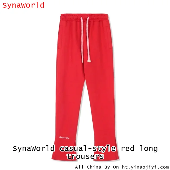 SynaWorld casual-style red long trousers