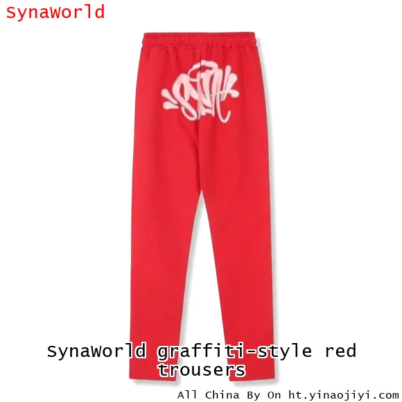 SynaWorld graffiti-style red trousers