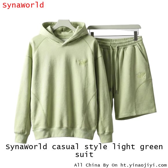 SynaWorld casual style light green suit
