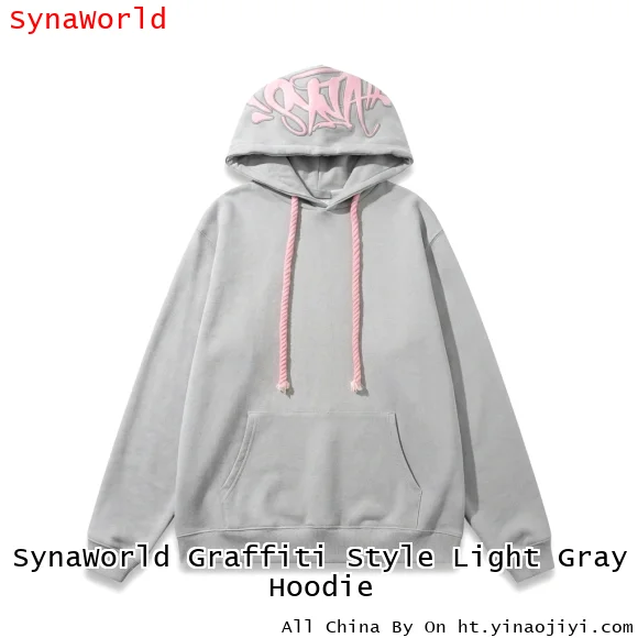SynaWorld Graffiti Style Light Gray Hoodie