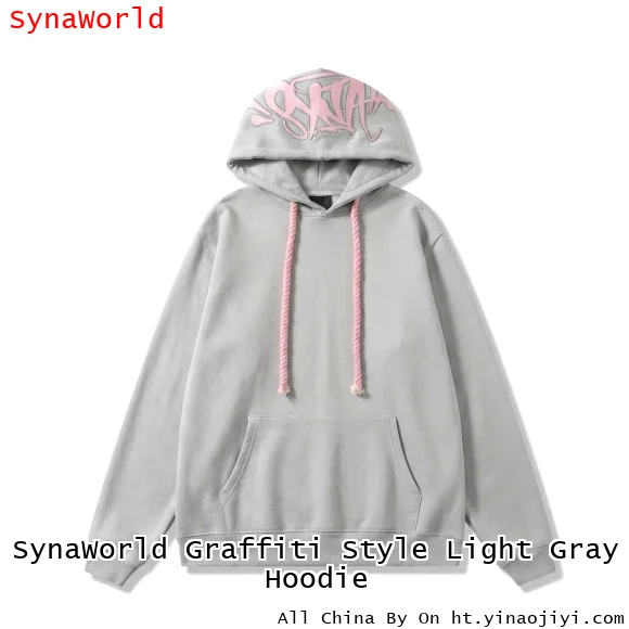 SynaWorld Graffiti Style Light Gray Hoodie