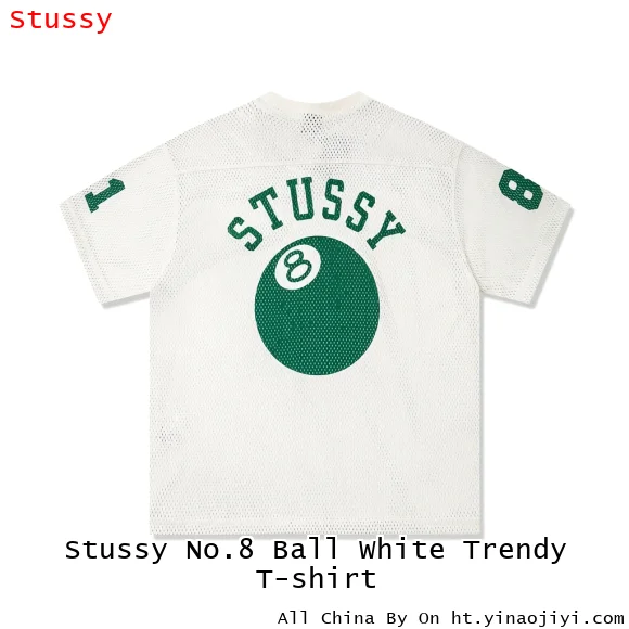 Stussy No.8 Ball White Trendy T-shirt