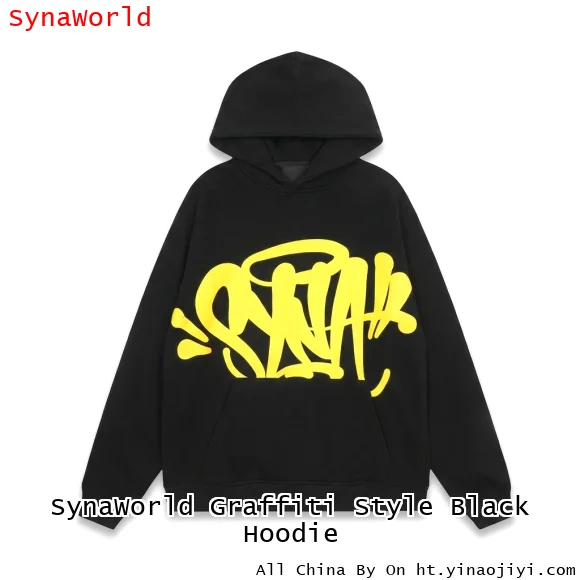 SynaWorld Graffiti Style Black Hoodie