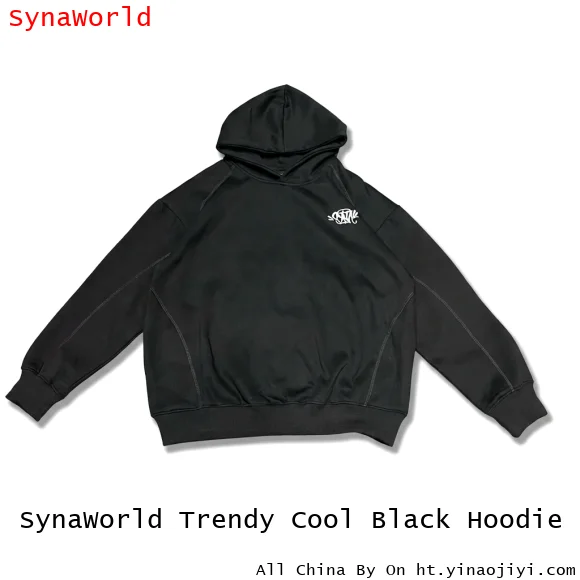 SynaWorld Trendy Cool Black Hoodie