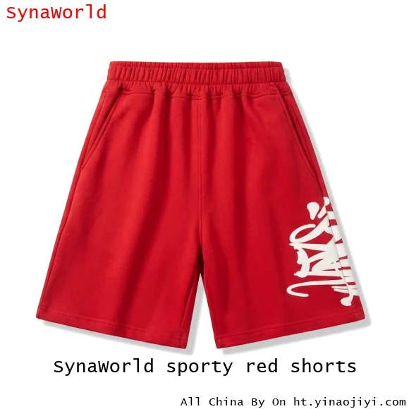 SynaWorld sporty red shorts